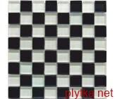 Мозаика Glance White Graphite 8mm черный 300x300x0 белый микс