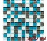 Мозаїка Crystal Aqua Grey 6mm мікс 300x300x0 сірий блакитний