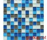 Мозаїка Crystal Grey Blue 6mm сірий 300x300x0 мікс блакитний