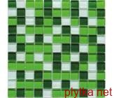 Мозаика Crystal White Green 6mm зеленый 300x300x0 микс