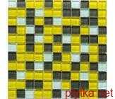 Мозаїка Crystal Yellow Grey 6mm жовтий 300x300x0 сірий мікс