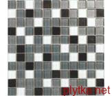 Мозаика Silver Grey Black Mix 6mm черный 300x300x0 микс серый