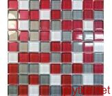 Мозаїка Aura Red Grey 8mm червоний 300x300x0 сірий мікс
