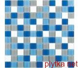 Мозаика Fusion Grey Blue 4mm серый 300x300x0 микс голубой