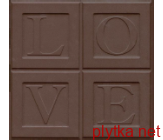 Керамічна плитка DEC CHOC 3-LOVE RECT декор, 400х400 коричневий 400x400x8 матова
