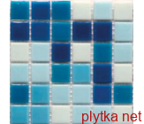 Мозаика R-MOS WA303332313528 микс голубой (на сетке) , 327x327x4 матовая