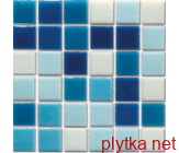 Мозаика R-MOS WA303332313528 микс голубой (на бумаге) , 327x327x4 матовая