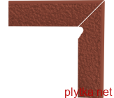 Керамогранит ПРАВЫЙ СТРУКТУРНЫЙ Двухэлементный ступеньчастый ЦОКОЛЬ NATURAL Rosa DURO, 30х30 красный 300x300x0 матовая