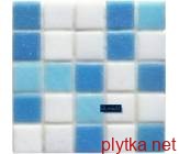 Мозаика GLmix21, 32,7х32,7 белый 327x327x0 глянцевая синий