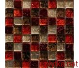 Мозаика C-MOS TA045, 31х31 микс 310x310x8 матовая красный коричневый бежевый
