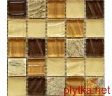 Мозаїка S-MOS SBHT02, 30х30 мікс 300x300x8 глянцева бежевий коричневий