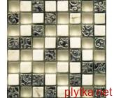 Мозаика S-MOS HS1130, 30,2х30,2 белый 302x302x8 глянцевая серый