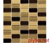 Мозаика S-MOS HS1358, 30,6х30 коричневый 306x300x6 глянцевая черный