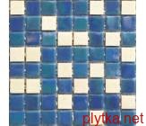 Мозаїка R-MOS DY132, 30,5х30,5 білий 305x305x8 глянцева блакитний