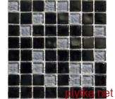 Мозаїка R-MOS DY051, 30,5х30,5 білий 305x305x8 глянцева чорний