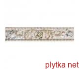 Керамічна плитка Фриз Calacatta Cenefa Flor Oro 31.6x6.7 білий 316x67x0 глянцева