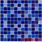 Керамическая плитка Мозаика S-MOS HT B33B31B30B50B65B80 COBALT MIX сетка синий 300x300x4