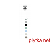 Донный клапан push-button для раковины с переливом, серый мат