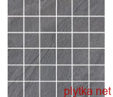 Керамическая плитка Lavagna Grigia Mosaico Nat/Ret темный 300x300x8 матовая