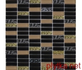 1084 Мозаїка мікс чорний-чорний рифлений-бежевий хром 300x300x0
