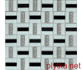 1077 Мозаика Трино черно-белая хром 300x300x0