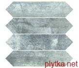 Керамическая плитка Oxydum Decoro Silver (Tozz. Losanga 7,5*30) серый 75x300x0 полированная