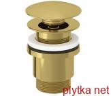 10426N0-00 KLUDI PLUS Донный клапан push open, Донный клапан PUSH-OPEN для раковин с отверстием для перелива, брашированное золото (1 сорт)