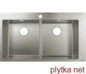 Кухонная мойка S711-F765 на столешницу1х35d 865х500 две чаши 370/370 (43303800) Stainless Steel