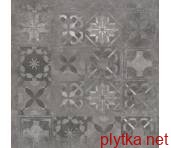 Керамічна плитка Плитка підлогова Softcement Graphite Decor Patchwork RECT 59,7x59,7x0,8 код 8044 Cerrad 0x0x0