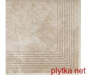 Керамічна плитка Клінкерна плитка VIANO BEIGE 30х30 (сходинка кутова) 0x0x0