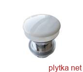 Клапан Клік-Клак для сифона з керамічною кришкою з переливом Bianco (PLTPCE)