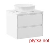 NETKA комплект мебели 70см, белый: тумба подвесная, со столешницей, 2 ящика + умывальник накладной
