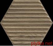 Керамічна плитка SERENE BROWN HEKSAGON STRUKTURA SCIANA 19.8х17.1 (плитка настінна) 0x0x0