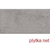 Керамічна плитка Клінкерна плитка CARRIZO GREY STOPNICA PROSTA STRUKTURA MAT 30х60 (сходинка) 0x0x0