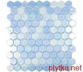 Керамическая плитка Мозаика 31,5*31,5 Lux Light Blue Hex 403H 0x0x0
