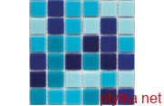 Мозаика R-MOS WA3132333637 микс синий (на сетке), 327x327x4 матовая