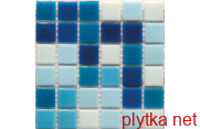 Мозаїка R-MOS WA303332313528 мікс голубий (на сітці) , 327x327x4 блакитний матова