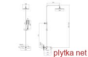 bilovec система душевая (смеситель-термостат для ванны, верхний и ручной душ, шланг полимер), черный мат