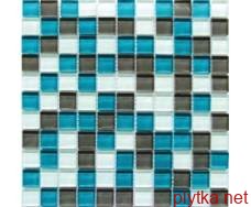 Мозаика Crystal Aqua Grey 6mm микс 300x300x0 серый голубой