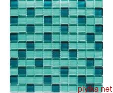 Мозаика Crystal Aqua Mix 6mm микс 300x300x0 голубой