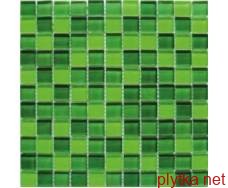 Мозаїка Crystal Green Mix 6mm зелений 300x300x0 мікс