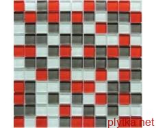 Мозаика Crystal Red Grey 6mm серый 300x300x0 красный микс