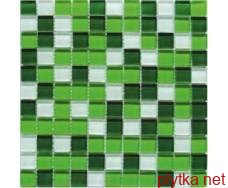 Мозаика Crystal White Green 6mm зеленый 300x300x0 микс