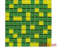 Мозаика Crystal Yellow Green 6mm желтый 300x300x0 зеленый микс