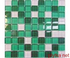 Мозаика Aura Light Green 8mm зеленый 300x300x0 микс