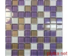 Мозаика Aura Purple Grey 8mm фиолетовый 300x300x0 микс серый