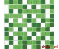Мозаика Fusion Green mix 4mm зеленый 300x300x0 микс