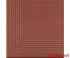 Керамічна плитка Клінкерна плитка LOFT RED  STEPTREAD CORNER 300x300x11 червоний лапатована