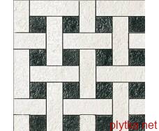 Мозаика PALACE STONE Mosaico Chest. White-Black , 39.4x39.4 белый 394x394x0 структурированная черный