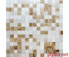 Мозаика GLmix43, 32,7х32,7 коричневый 327x327x0 матовая белый